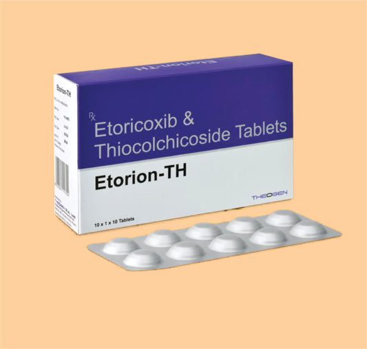 ETORION-TH TABLET (10x1x10) Each Film Coated Tablet Contains: Etoricoxib IP 60mg + Thiocholchicoside IP  4mg by Theon