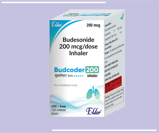 BUDCODER 200 INHALER (INHALER) Budesonide 200mcg by Elder