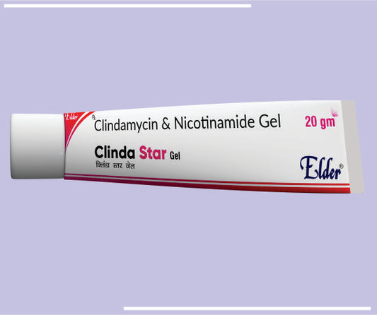 CLINDA STAR  GEL (15GM) Clindamycin 1% w/w, Nicontinamide 4%w/w by Elder