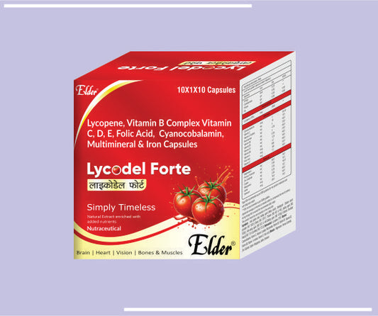 LYCODEL FORTE CAPS  (MONO) (10X1X10) Lycopene,Methylcobalamin Q10,Omega 3,Vit D3, Multivitamin, Minerals by Elder