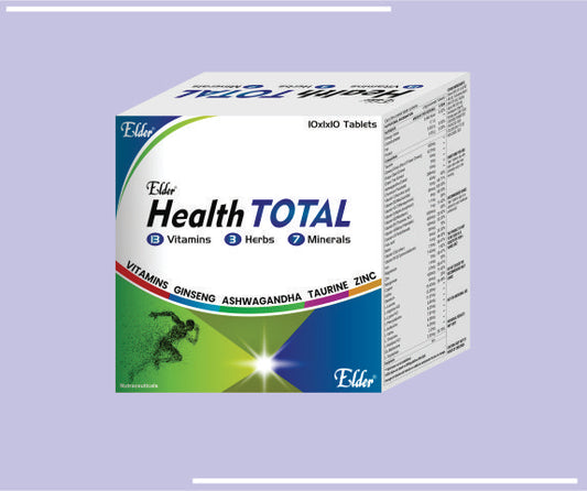 HEALTH TOTAL TABS (10X1X10) Multiviatmin, Multiminerals,Amino Acids,Taurine, Grape Seed,Ginseng Extract by Elder