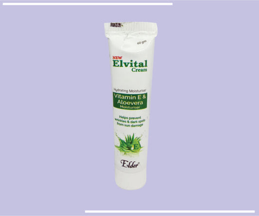 ELVITAL  CREAM (60GM) Vitamin E 200mg,Aloe Vera 1% by Elder