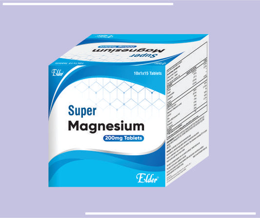 SUPER MAGNESIUM TABS (10X1X15) Magnesium Elemental 200mg by Elder