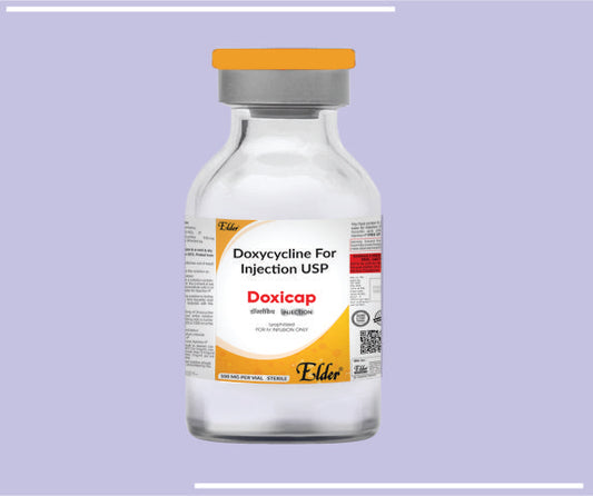 DOXICAP VIAL (12X100) Doxycycline Inj 100mg,WFI+Vitamin C by Elder