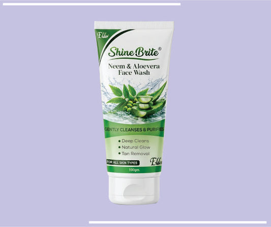 FACE WASH NEEM ALOEVERA (SHINEBRITE) (6X100GM) Aloe -3%,Glycerin - 2%,Spearmint- 2%,Tea Tree -2%,Fennel -2%,Clove- 2%,Cardamom -1%,Basil- 1%,Peppermint -1%,Purified Water -Q.S. by Elder
