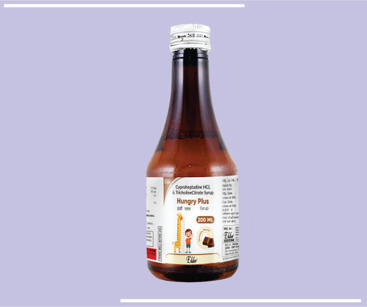 HUNGRY PLUS SYP (CHOC) (200ML) Cyproheptadine 2mg, Tricholine 275mg, Sorbitol q.s by Elder
