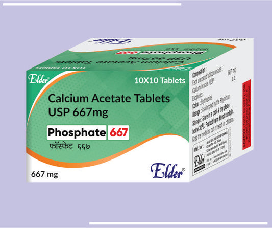 PHOSPHATE 667 TABS (10X10) Calcium Acetate 667mg by Elder