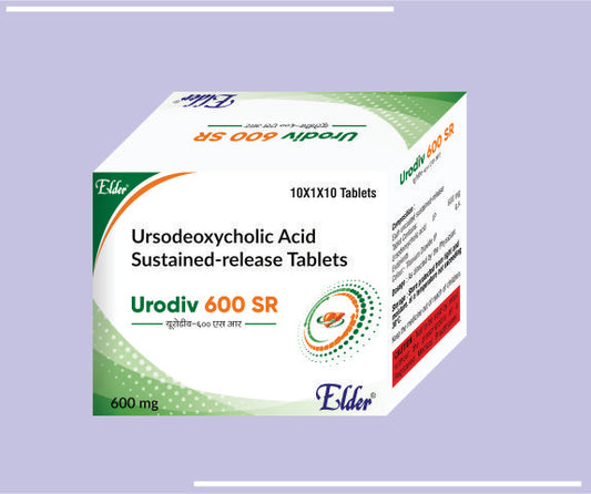 URODIV 600 SR TABS (10X1X10) Ursodeoxycholic Acid 450SR by Elder