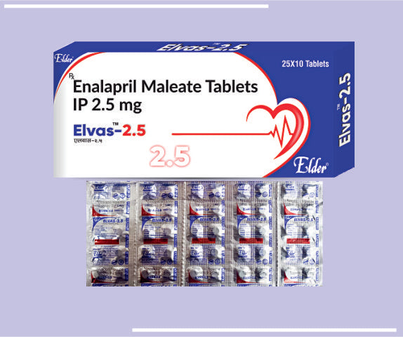 ELVAS 2.5  TAB (25X10) Enalapril IP 2.5mg by Elder