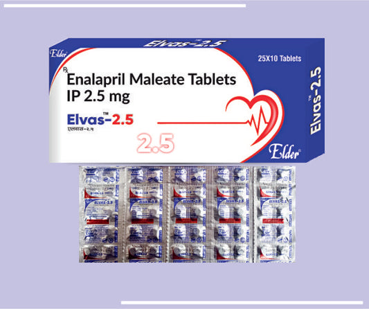 ELVAS 2.5  TAB (25X10) Enalapril IP 2.5mg by Elder
