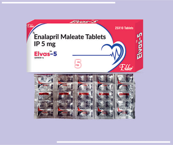 ELVAS  5 TAB (25X10) Enalapril Maleate 5mg by Elder