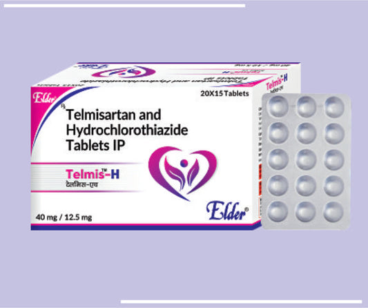 TELMIS H TAB (40/12.5MG) (20X15) Telmisartan  IP 40mg, Hydrochlorothiazide IP 12.5mg by Elder