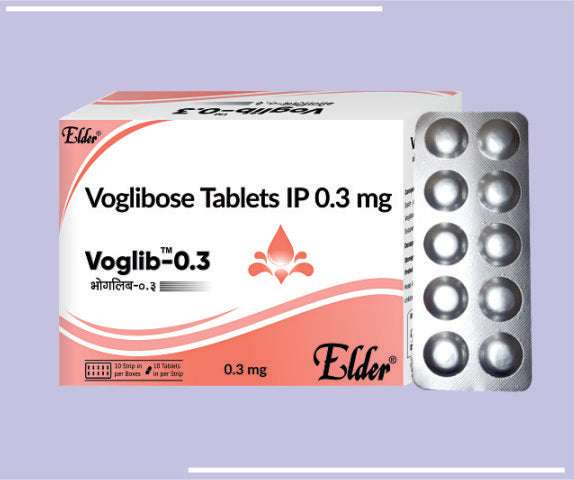 VOGLIB 0.3 TAB (10X10) Voglibose 0.3mg by Elder