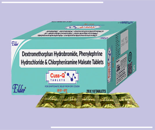 CUSS Q  TAB (20X10) Dexmethorphan 10mg,Phenylepherine 5mg, CPM 2 mg by Elder