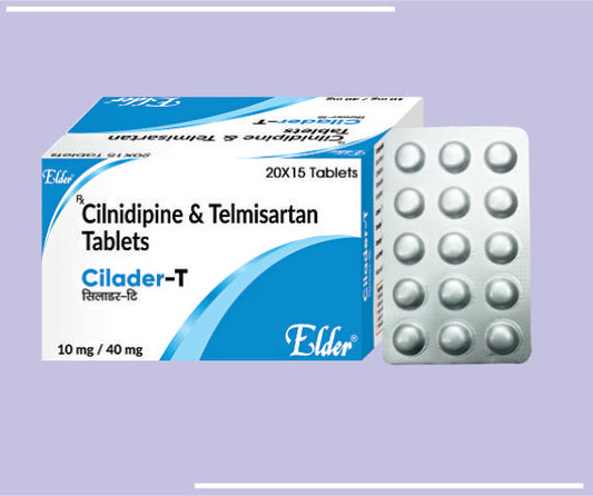 CILADER T TABS (10/40 MG) (20X15) Cilnidipine 10mg,Telmisartan 40mg by Elder