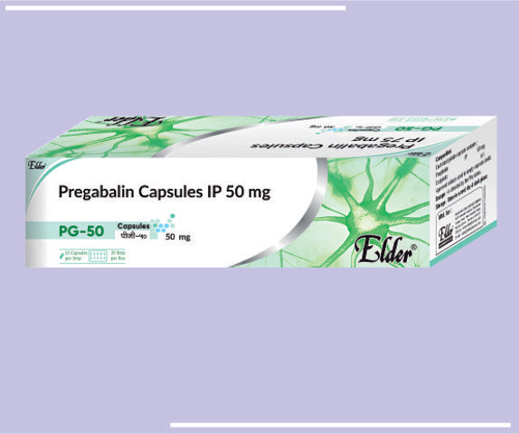 PG 50 CAPS (10X10) Pregabalin Capsules IP 50 MG
 by Elder