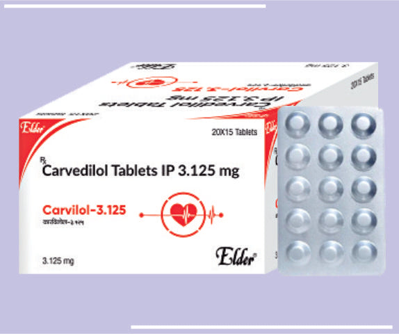 CARVILOL 3.125  TAB (20X15) Carvedilol 3.125 MG
 by Elder