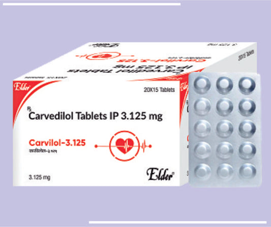 CARVILOL 3.125  TAB (20X15) Carvedilol 3.125 MG
 by Elder
