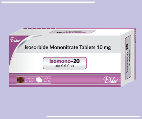 ISOMONO 20MG TAB (10X30) Isosorbitrate Mononitrate 20 MG
 by Elder