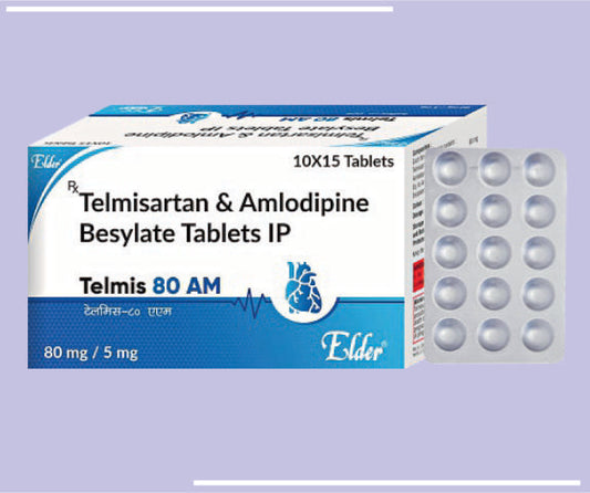 TELMIS 80AM TABS (80/5) (10X15) Telmisartan 80mg, Amlodipidine 5mg by Elder