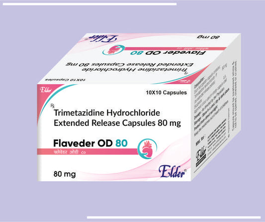 FLAVEDER 0D 80 CAPS (10X10) Trimetazidine OD 80 ER Pallets by Elder