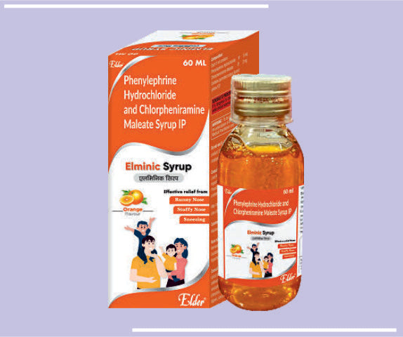 ELMINIC SYP (60ML) Phenylepherine 5.mg,CPM 2mg by Elder