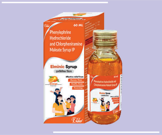 ELMINIC SYP (60ML) Phenylepherine 5.mg,CPM 2mg by Elder