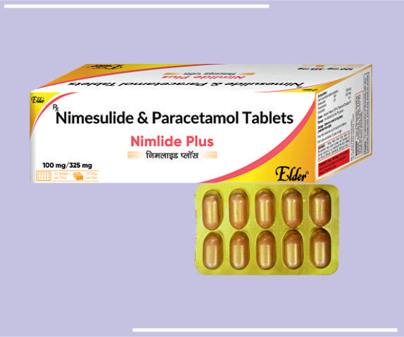 NIMLIDE PLUS  TABS (BROWN) (20X10) Nimesulide 100 & Paracetamol 325mg by Elder
