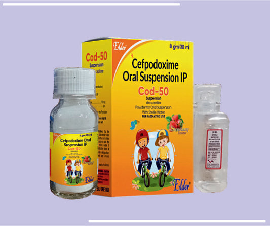 COD 50 D/SYP+WFI (10X30ML) Cefpodoxime Proxetil 50 mg
 by Elder