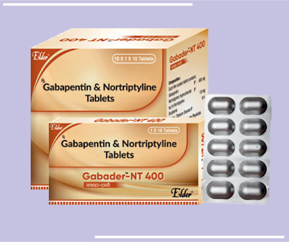 GABADER NT 400 TABS (400/10MG) (10X1X10) Gabapentin 400mg,Nortriptyline 10mg by Elder