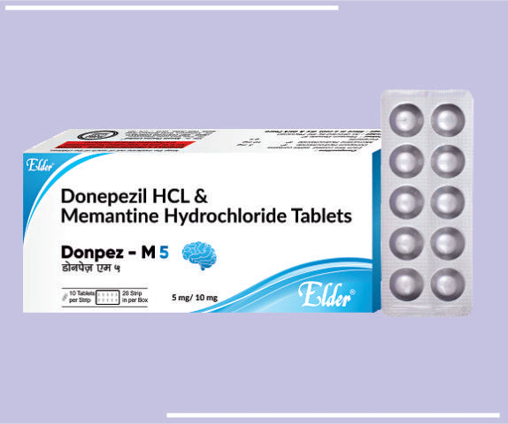 DONPEZ M TABS (10+5) (20X10) Donepezil HCL 5 mg, Memantine HCL 10 by Elder