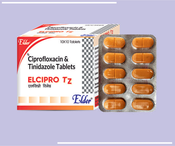 ELCIPRO TZ TABS (500/600 MG) (10X10) Ciprofloxacin 500 mg & Tinidazole 600 mg by Elder