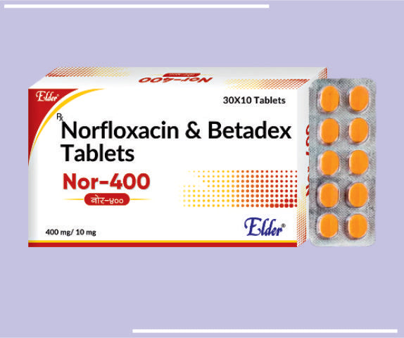 NOR 400MG TABS (30X10) Norfloxacin I.P. 400mg by Elder