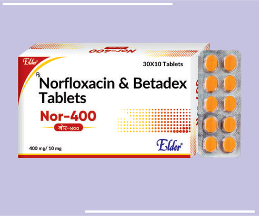 NOR 400MG TABS (30X10) Norfloxacin I.P. 400mg by Elder