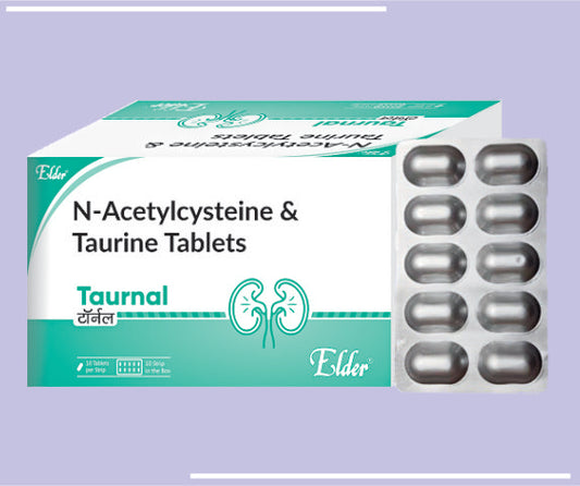 TAURNAL TABS (D) (10X10) Acetysetine 150mg,Taurine 500mg by Elder