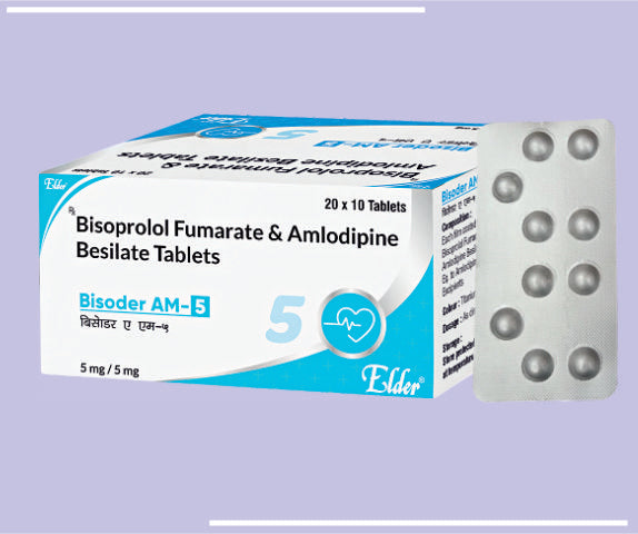 BISODER AM 5 TABS (20X10) Bisoprolol 5mg+Amlodipine 5mg by Elder