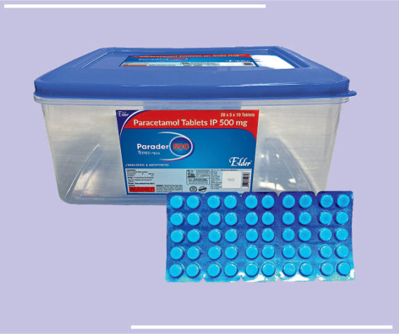 PARADER 500 TABS (20X5X10) (100X10) Paracetamol 500mg by Elder
