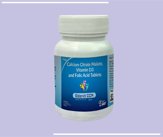ELDERVIT CCM TABS (40 TABS) Calcium Citrate Malate 250mg,Cholcecalciferal 100 IU,Folic Acid 50mg by Elder