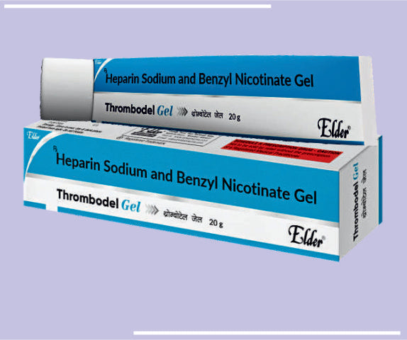 THROMBO  GEL (20GM) Heparin Sodium 50iu, Benzyl Nicotinate 2%,Sorbic Acid 1.97 Gel by Elder