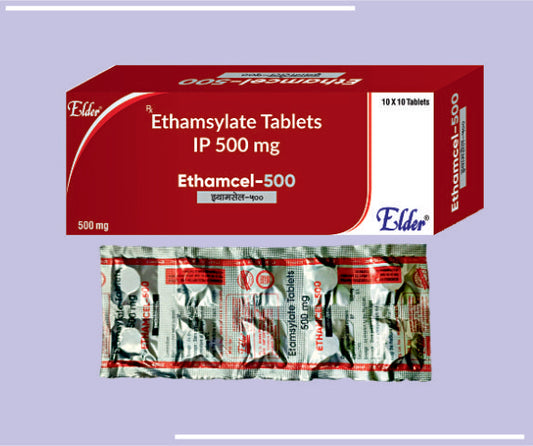 ETHAMCEL 500 TABS (10X10) Ethamsylate IP 500mg by Elder