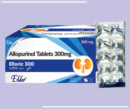 ELLORIC  300 TABS * (20X10) Allopurinol 300mg by Elder