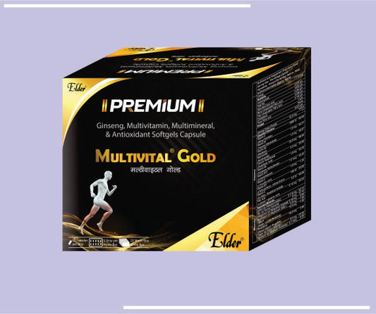 MULTIVITAL GOLD SG (20X1X10) Ginseng,Multivitamin,Multimierals, Antioxidant Soft Gels by Elder