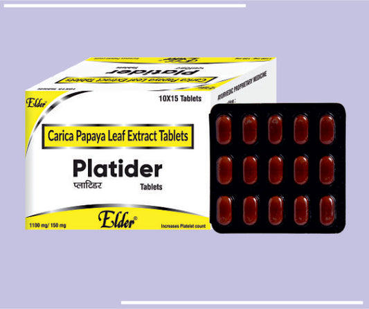 PLATIDER TABS (10X1X15) Carica Papaya Leaf Extract 1150mg by Elder