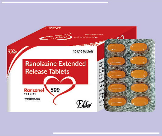 RANZONEL 500 TABS (10X10) Ranolazine 500mg (Extended Release) by Elder