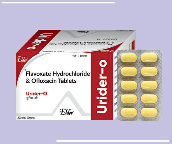 URIDER O TABS (200/200MG) (10X10) Flavoxate 200mg,Ofloxacin 200mg by Elder