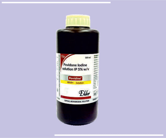 POVIDINE  SOLUTION 5%  500ML (500ML) Povidone Iodine Solution 5% by Elder