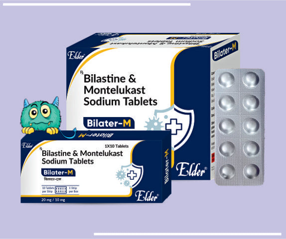 BILATER M TABS (20+10MG) (10X1X10) Bilastine 20mg,Montelukast 10mg by Elder