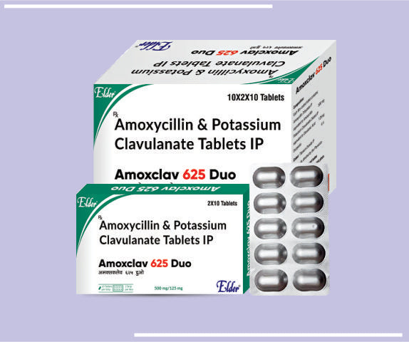 AMOXCLAV DUO 625 TABS (500/125MG) (10X2X10) Amoxy 500mg , Clavaunic Acid 125mg by Elder