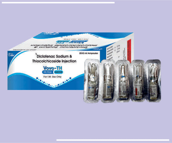 VOVO TH INJ (37.5/2MG) 2ML (5X5X2ML) Diclofenac Sodium 37.5mg, Thiocolchide 2 mg by Elder
