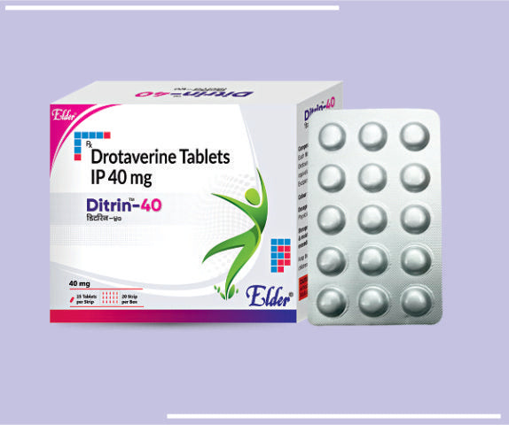 DITRIN 40 TAB (20X15) Drotaverine 40mg TAB. by Elder